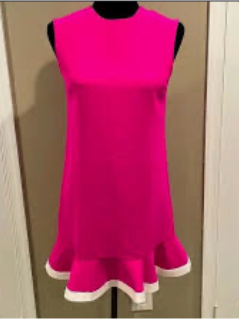Victoria Beckham for Target Bright Hot Pink Sleeveless Ruffle Hem Dress